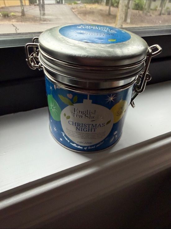Other - NWOT Christmas Night Organic Tea Tin - Blue